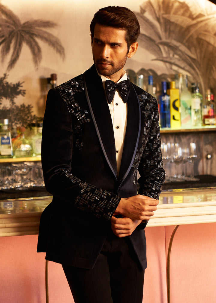 Royal Blue Velvet Tuxedo Set