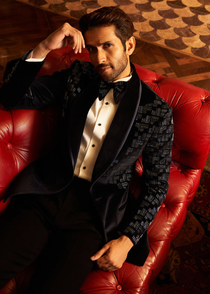 Royal Blue Velvet Tuxedo Set